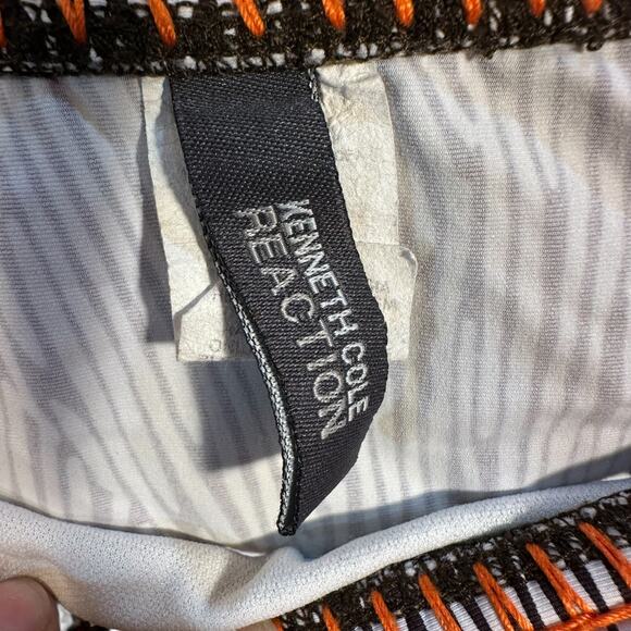 Kenneth Cole Reaction Swim Skirt SZ S Zebra Ruffle Ruched Croquette Mini Bottoms - Picture 6 of 7
